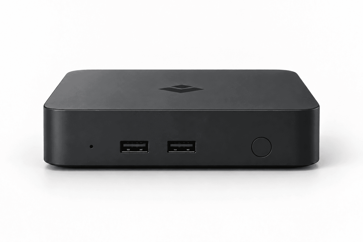 Otto One in black, with two front USB ports, a power button, and the Otto logo on top
